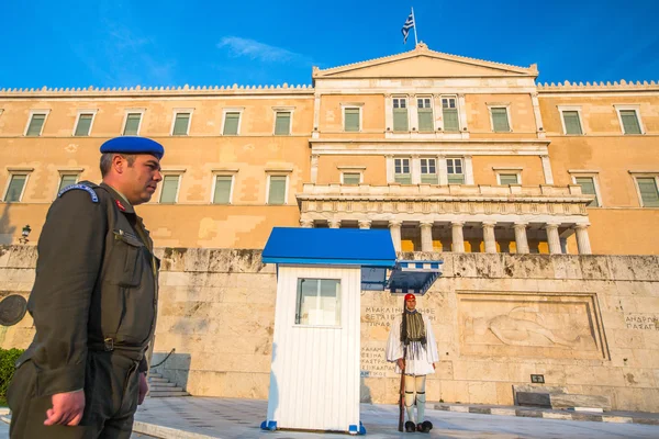 Greek soldiers Evzones — Stock Photo, Image