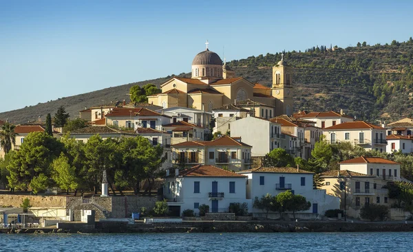 Byggnader harbor Galaxidi i Grekland. — Stockfoto