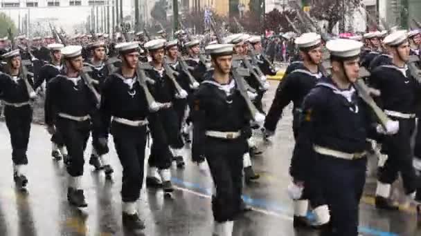 Military parade at national holiday — Stock Video