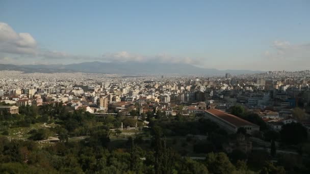 Atenas y Lycabettus Hill — Vídeo de stock