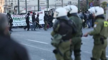Atina Üniversitesi, Atina, Yunanistan protesto.