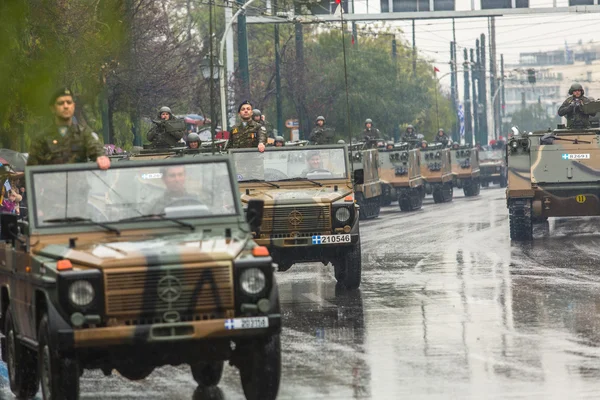 Desfile militar para el Día de la Independencia de Grecia — Foto de Stock