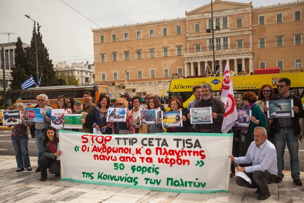 Unidentified protesters during the World Day — Stock Photo, Image