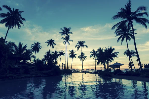 热带海洋海滩日落 — 图库照片