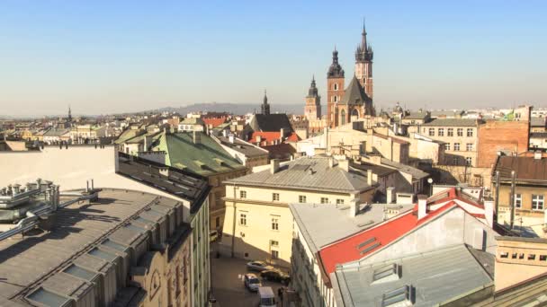 Historisches Zentrum von Krakau. — Stockvideo