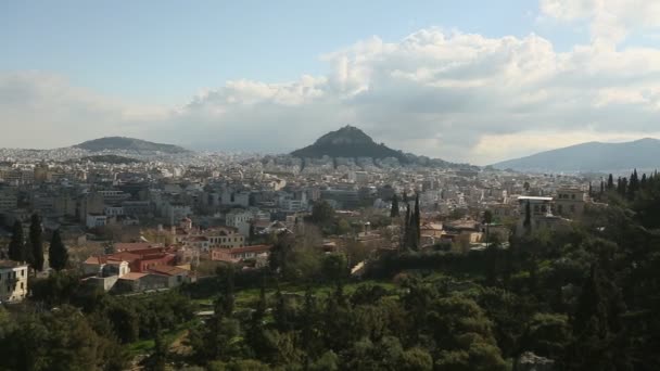 Atina'da Lycabettus Tepesi — Stok video