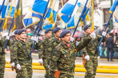 Askeri geçit töreni için Yunanistan Bağımsızlık günü