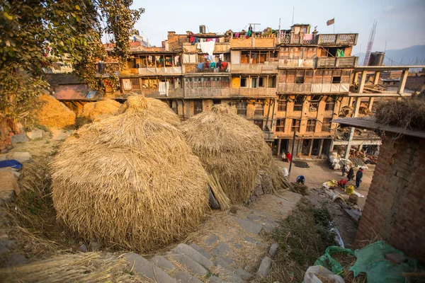 Houses in the Central district of Bhaktapur. — Stock Photo, Image