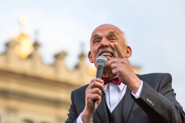 Janusz Korwin-Mikke candidato a la presidencia — Foto de Stock