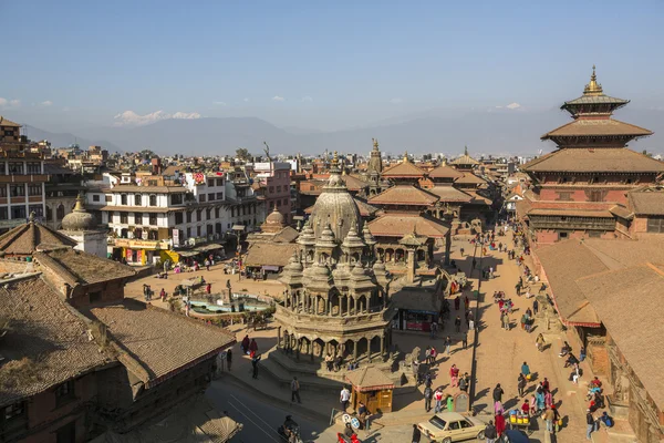 Weergave van de patan durbar square. — Stockfoto