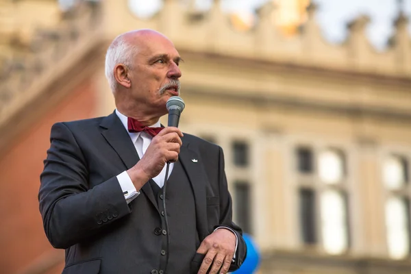 Janusz Korwin-Mikke is a liberal Polish politician — Stock Photo, Image