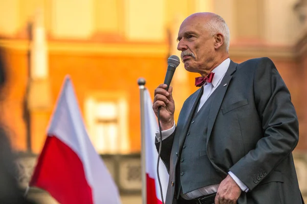 雅努什 · Korwin Mikke 是一个自由的波兰政治家 — 图库照片