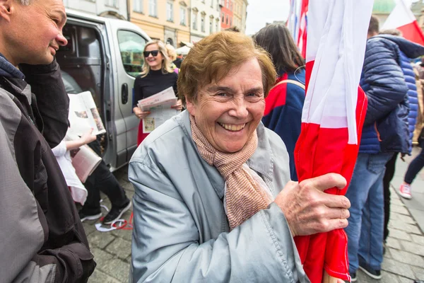 Tijdens de dag van de vlag van de Republiek van Polen — Stockfoto