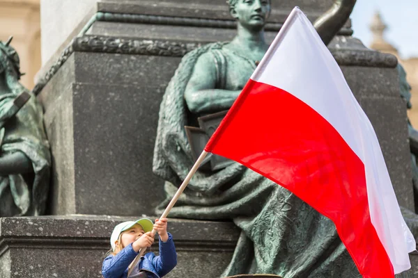 W ciągu dnia Flaga Republiki Polskiej — Zdjęcie stockowe