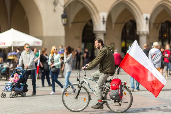 Κατά τη διάρκεια της ημέρα της σημαίας της Δημοκρατίας της Πολωνίας — Φωτογραφία Αρχείου