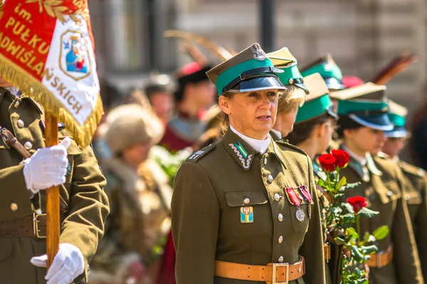 Účastníci výroční polské státní svátek — Stock fotografie