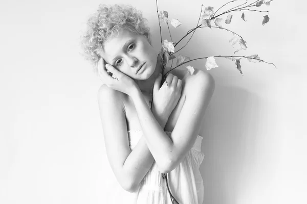 Young tender curly girl — Stock Photo, Image