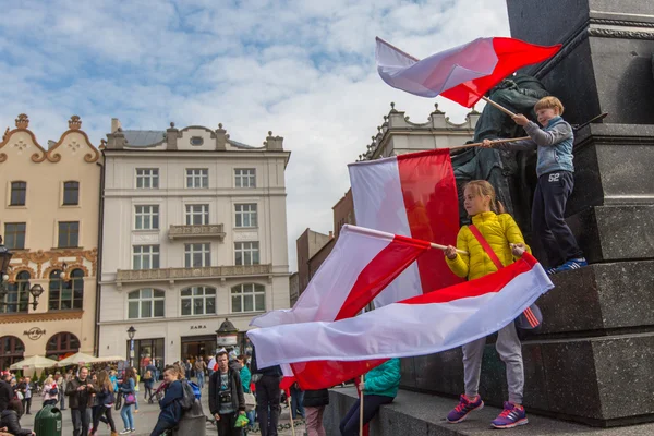 Den národní vlajky Polské republiky — Stock fotografie