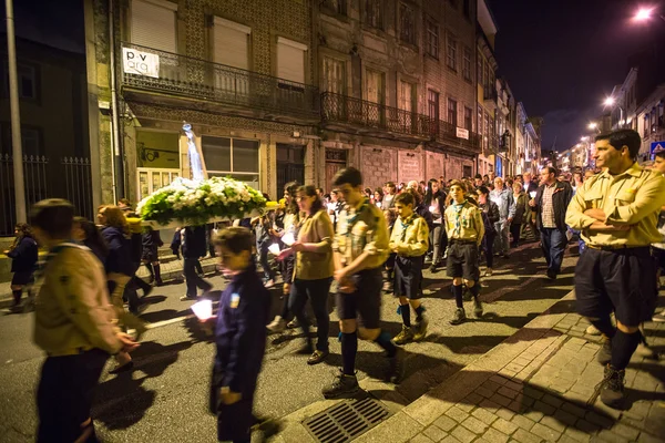 Procissão em honra de Nossa Senhora de Fátima — Fotografia de Stock