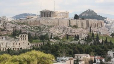 Parthenon Tapınağı Akropol Hill, Atina, Yunanistan. (Hd)