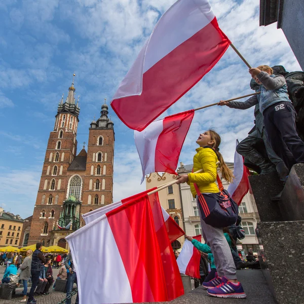 A Lengyel Köztársaság nemzeti zászló napja — Stock Fotó