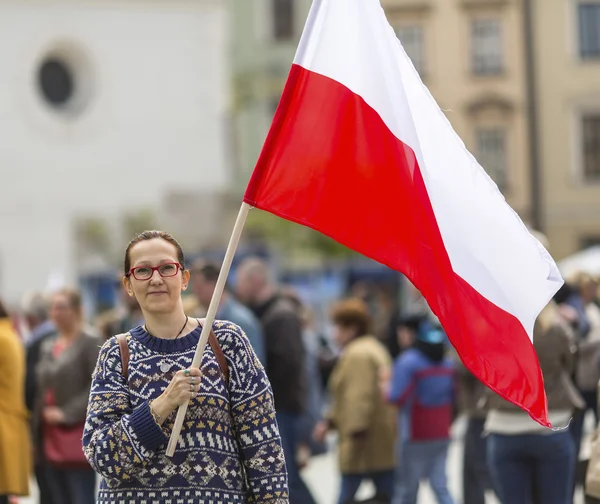 Young woman with the flag — Stock Photo, Image