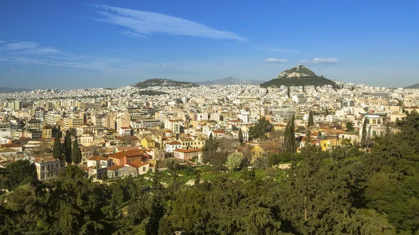 Athény a Lycabettus Hill v Řecku. — Stock fotografie