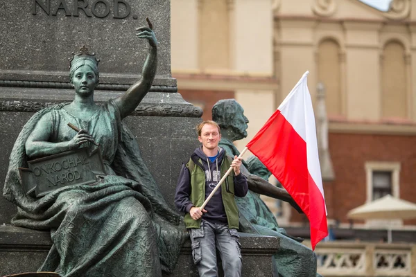 Den národní vlajky Polské republiky — Stock fotografie