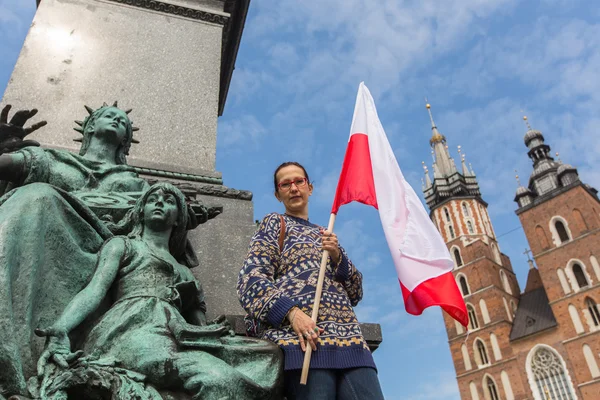 Den národní vlajky Polské republiky — Stock fotografie