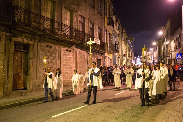 Procession till ära av vår fru av Fatima — Stockfoto