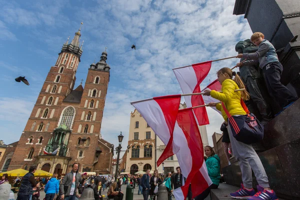 Jour du drapeau national de la République de Pologne — Photo