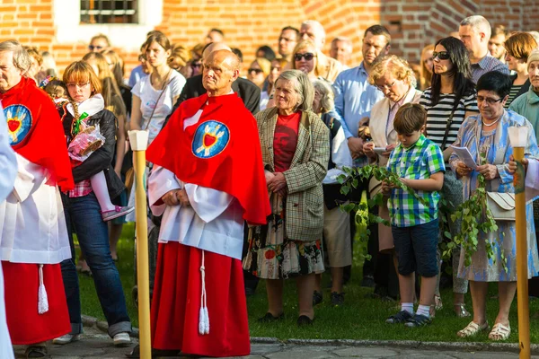 During the celebration the Feast of Corpus — Stock Photo, Image