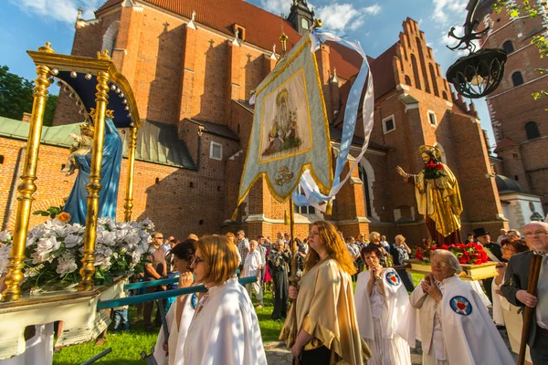 Durante a celebração da Festa do Corpus Christi — Fotografia de Stock