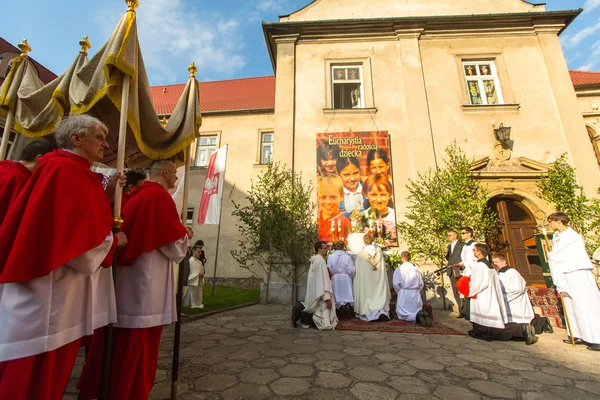 Podczas obchodów Święta Bożego ciała — Zdjęcie stockowe