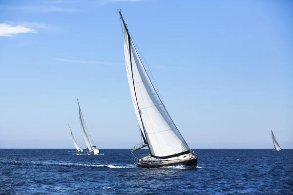 Ιστιοπλοΐα στον αέρα μέσα από τα κύματα — Stockfoto