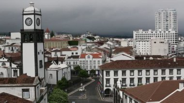 Ponta Delgada merkezinin Üstten Görünüm