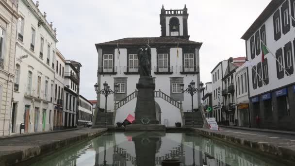 Praca da Republica in Ponta Delgada — Stockvideo