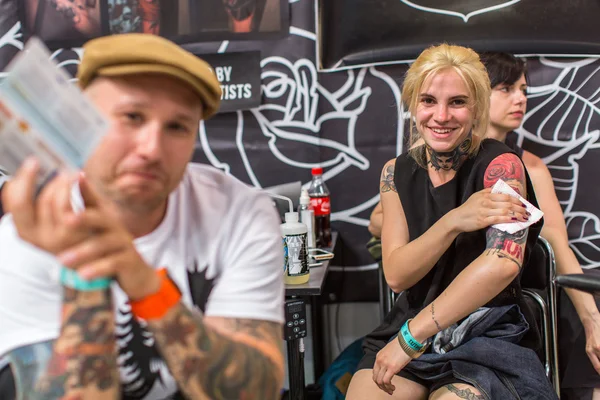 Unidentified participants at International Tattoo Convention — Φωτογραφία Αρχείου