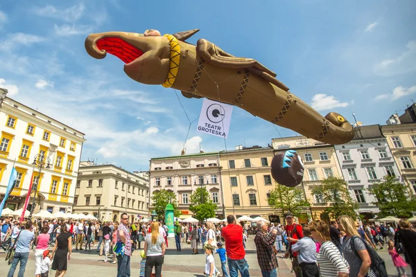 During the parade of dragons on Main Square — Zdjęcie stockowe