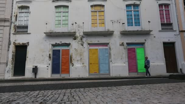 Straße im Zentrum von Ponta Delgada — Stockvideo