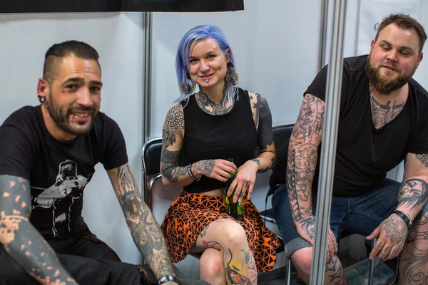 Unidentified participants at International Tattoo Convention — 图库照片