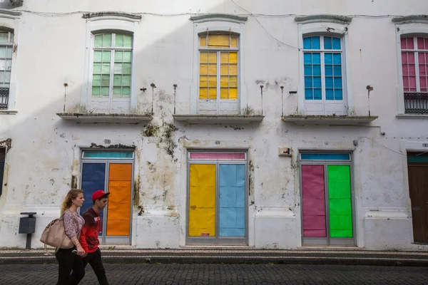 Улица в центре Ponta Delgada — стоковое фото