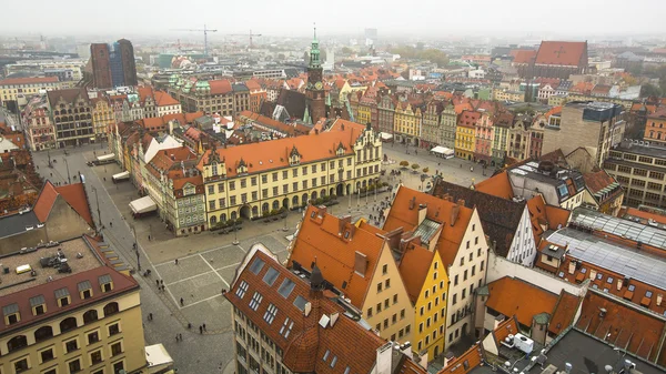 Vista superior do centro Wroclaw — Fotografia de Stock