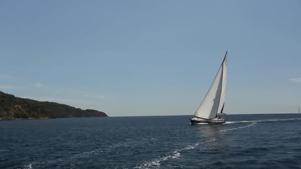 Barco en regata de vela — Vídeos de Stock