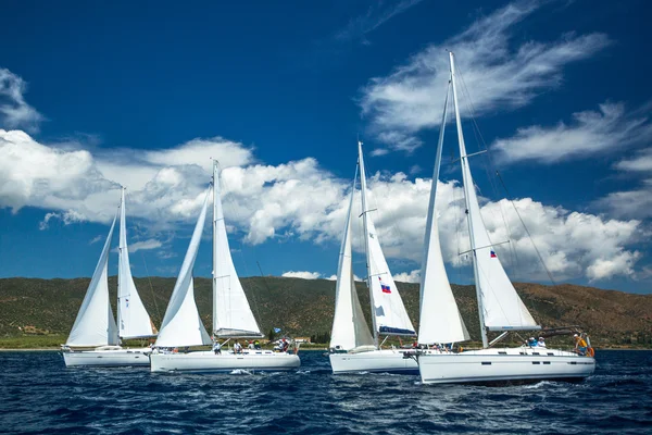 Veleiros participam na regata de vela — Fotografia de Stock