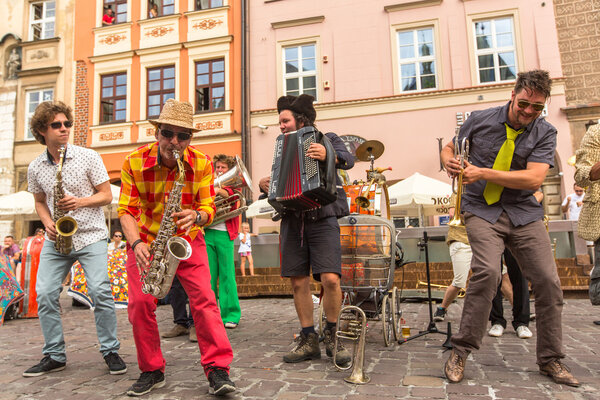 Participants at International Festival of Street Theatres