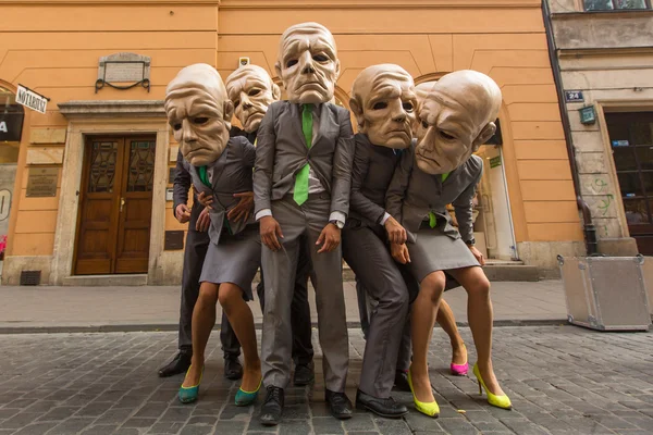 Participantes no Festival Internacional de Teatros de Rua — Fotografia de Stock