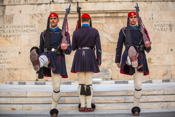 Greek soldiers Evzones — Stock Photo, Image