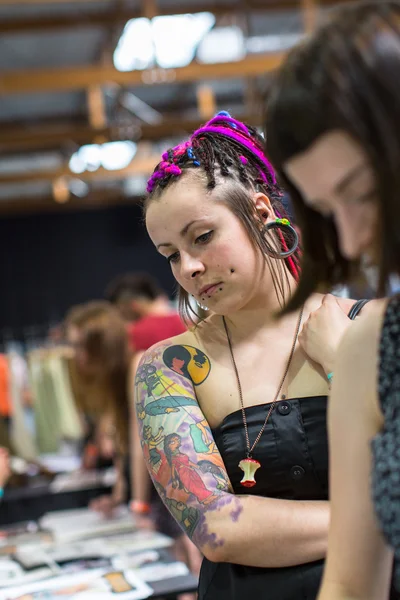 Unidentified participants at International Tattoo Convention — Stok fotoğraf