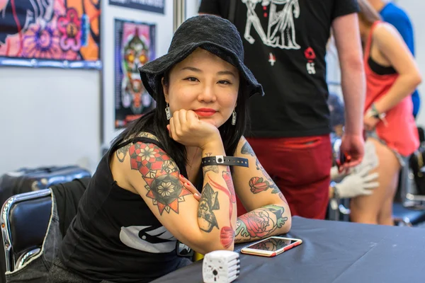 Unidentified participants at International Tattoo Convention